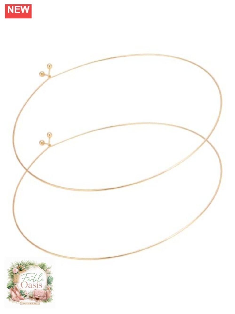 2 Gold Plated Open Wire Choker Necklaces DIY Jewelry Making for Women